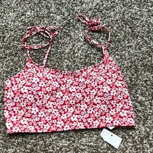 Forever 21 Red Floral Bikini Top